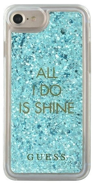 Etui plecki Guess Liquid Glitter Party do Apple iPhone 6/7/8/SE 2020/SE 2022 Blue (3700740398302) - obraz 3
