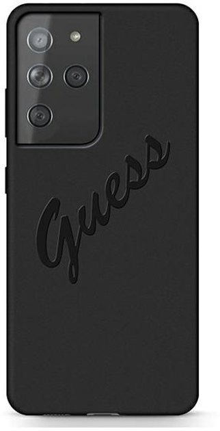 Панель Guess Script Vintage для Samsung Galaxy S21 Ultra Чорний (3700740496053) - зображення 1