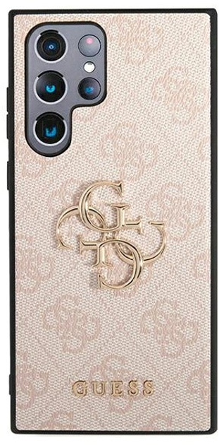 Etui plecki Guess 4G Big Metal Logo do Samsung Galaxy S22 Ultra Pink (3666339046736) - obraz 2