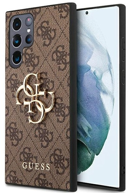 Etui plecki Guess 4G Big Metal Logo do Samsung Galaxy S23 Ultra Brown (3666339114893) - obraz 1