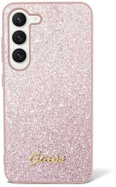 Панель Guess Glitter Script для Samsung Galaxy S23 Plus Рожевий (3666339117320) - зображення 2