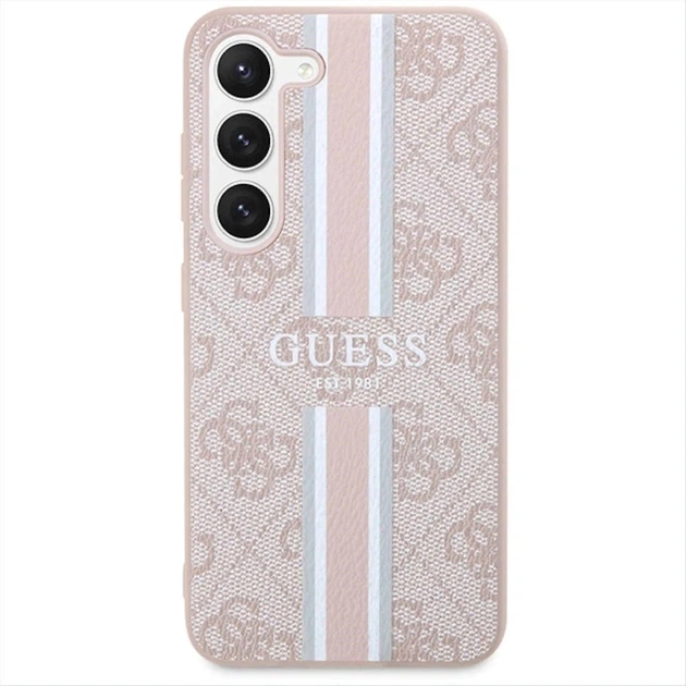 Etui plecki Guess 4G Printed Stripe do Samsung Galaxy S23 Pink (3666339117498) - obraz 2