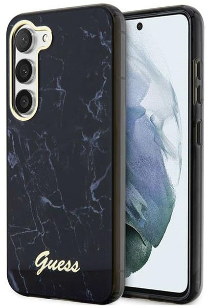 Панель Guess Marble для Samsung Galaxy S23 Plus Чорний (3666339117382) - зображення 1