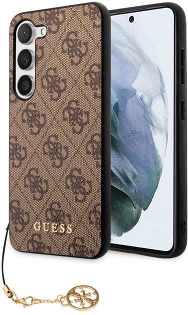 Etui plecki Guess 4G Charms Collection do Samsung Galaxy S23 Brown (3666339114961) - obraz 1