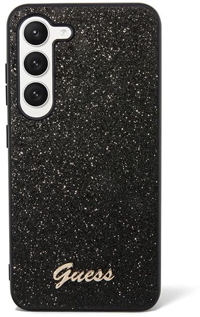 Etui plecki Guess Glitter Script do Samsung Galaxy S23 Black (3666339114756) - obraz 2