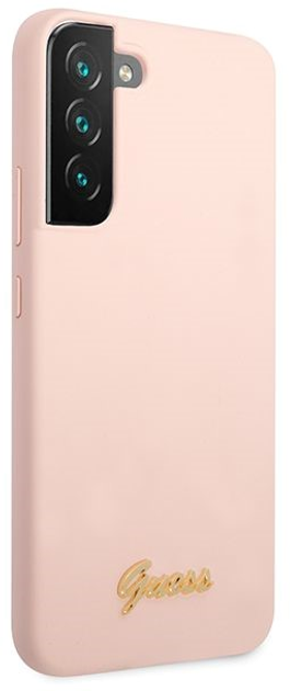 Etui plecki Guess Silicone Script Metal Logo do Samsung Galaxy S23 Pink (3666339115029) - obraz 4