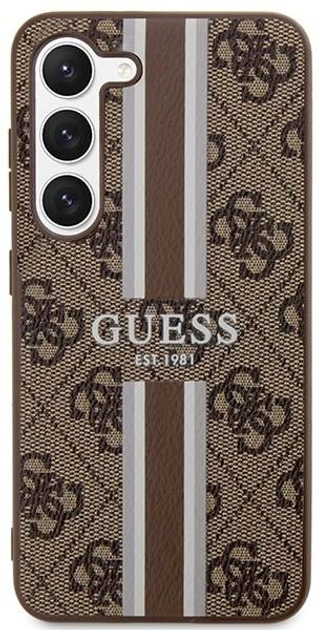 Панель Guess 4G Printed Stripe для Samsung Galaxy S23 Коричневий (3666339117467) - зображення 2