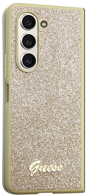 Etui plecki Guess Glitter Script do Samsung Galaxy Z Fold 5 Gold (3666339173982) - obraz 3