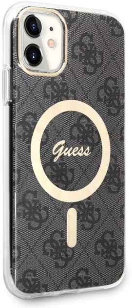 Etui plecki Guess 4G MagSafe do Apple iPhone 11 Black (3666339126797) - obraz 3