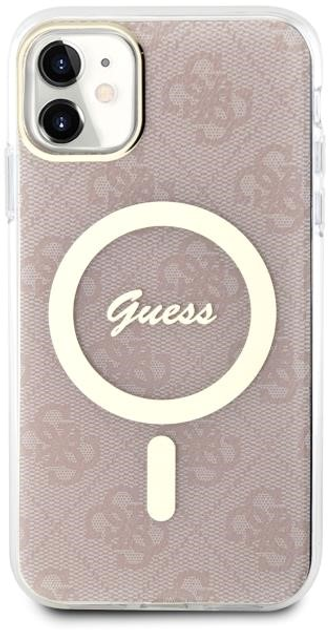 Панель Guess 4G MagSafe для Apple iPhone 11 Рожевий (3666339127343) - зображення 1