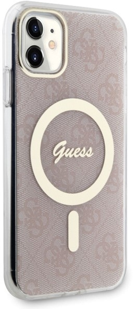 Etui plecki Guess 4G MagSafe do Apple iPhone 11 Pink (3666339127343) - obraz 3