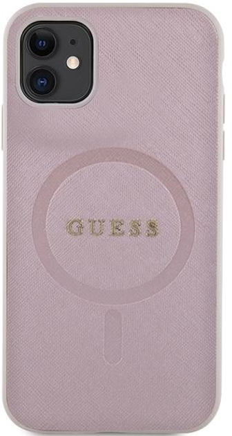 Панель Guess Saffiano MagSafe для Apple iPhone 11 Рожевий (3666339156084) - зображення 1