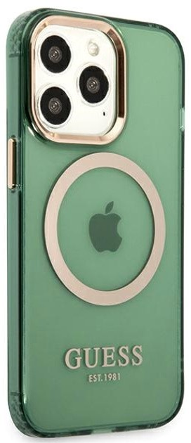 Панель Guess Gold Outline Translucent MagSafe для Apple iPhone 13/13 Pro Хакі (3666339057077) - зображення 3