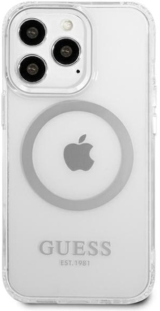 Панель Guess Metal Outline Magsafe для Apple iPhone 13/13 Pro Сріблястий (3666339057275) - зображення 2