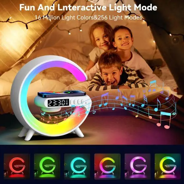 Колонкой Bluetooth с беспроводная Qi зарядкой 15W G-Smart 3в1 Ночник LED будильник 256 режимов Белая - Фото 2 Колонкой Bluetooth с беспроводная Qi зарядкой 15W G-Smart 3в1 Ночник LED будильник 256 режимов Белая - изображение 2