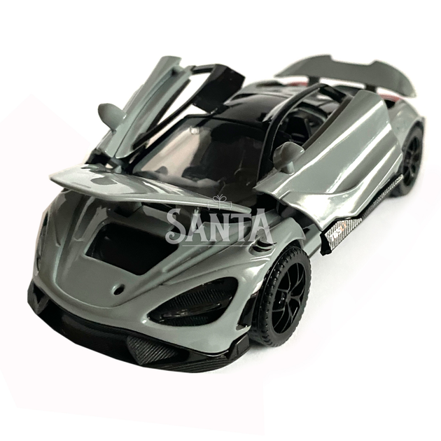 Игрушечная машинка металлическая McLaren 765LT, макларен, серая
