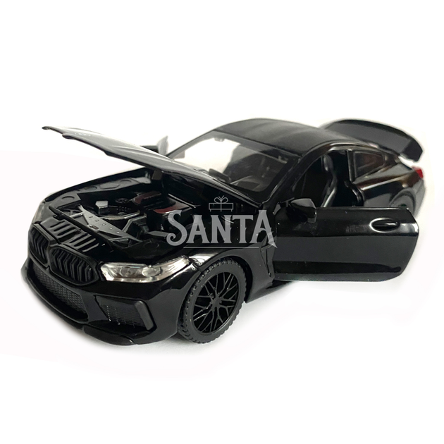 Игрушечная машинка металлическая BMW M8 Competition Coupe, БМВ, черная, звук, свет, инерция, откр двери, багажник, капот, Автоэксперт, 1:32, 15*7*5см (ТК-12340) - изображение 5