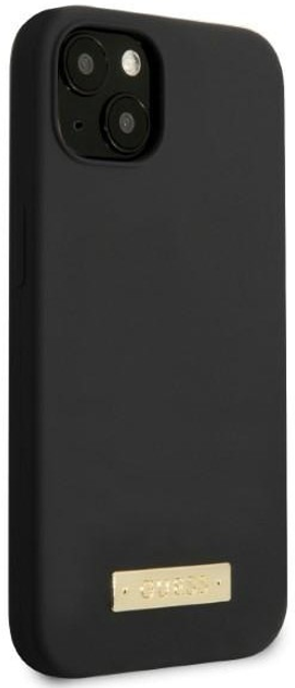 Etui plecki Guess Silicone Logo Plate MagSafe do Apple iPhone 13 Black (3666339056827) - obraz 3