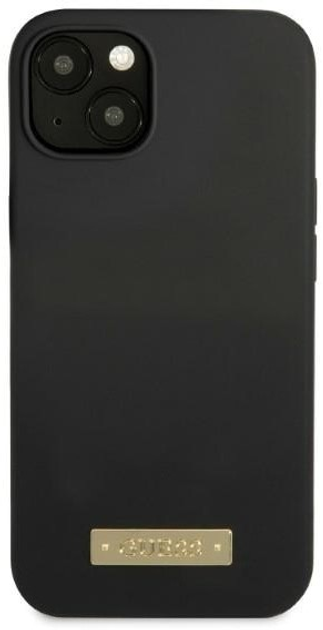 Etui plecki Guess Silicone Logo Plate MagSafe do Apple iPhone 13 mini Black (3666339056810) - obraz 2