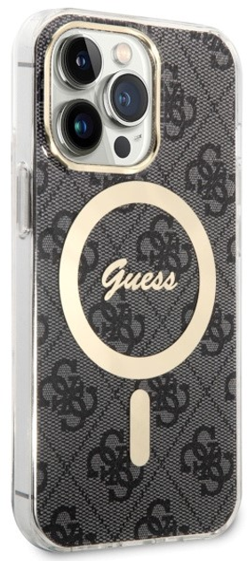 Etui plecki Guess 4G MagSafe do Apple iPhone 13 Pro Max Black (3666339126827) - obraz 3