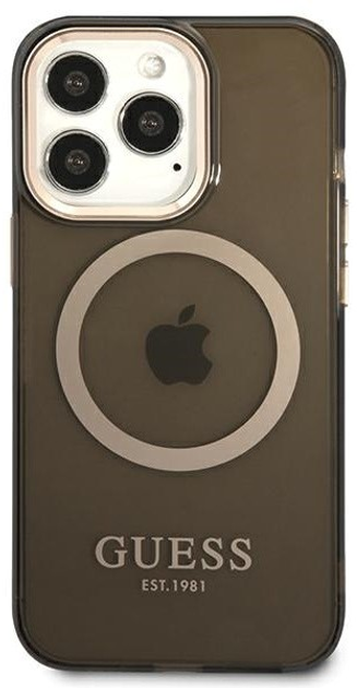 Etui plecki Guess Gold Outline Translucent MagSafe do Apple iPhone 13 Pro Max Black (3666339057046) - obraz 2