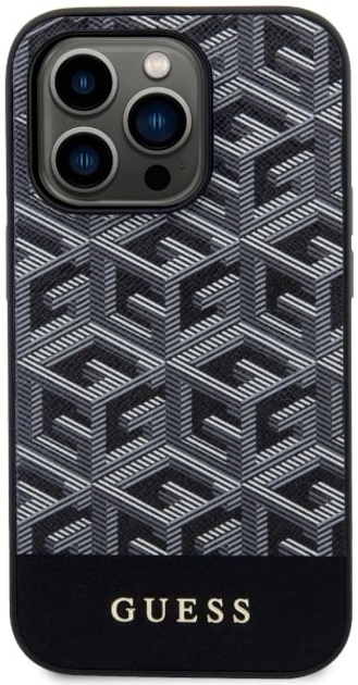 Etui plecki Guess G Cube Stripes MagSafe do Apple iPhone 14 Pro Black (3666339112448) - obraz 2