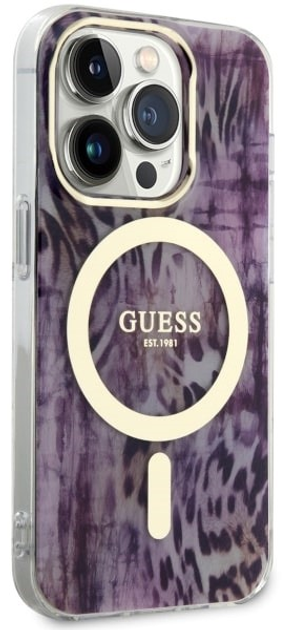 Панель Guess Leopard MagSafe для Apple iPhone 14 Pro Рожевий (3666339115692) - зображення 3