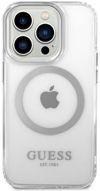 Панель Guess Metal Outline Magsafe для Apple iPhone 14 Pro Сріблястий (3666339069841) - зображення 2