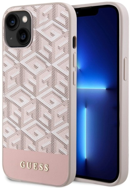 Панель Guess G Cube Stripes MagSafe для Apple iPhone 14 Plus Рожевий (3666339112516) - зображення 1
