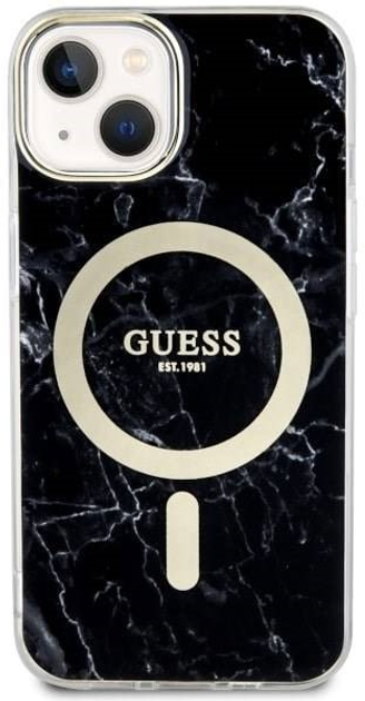 Панель Guess Marble MagSafe для Apple iPhone 14 Plus Чорний (3666339127251) - зображення 2