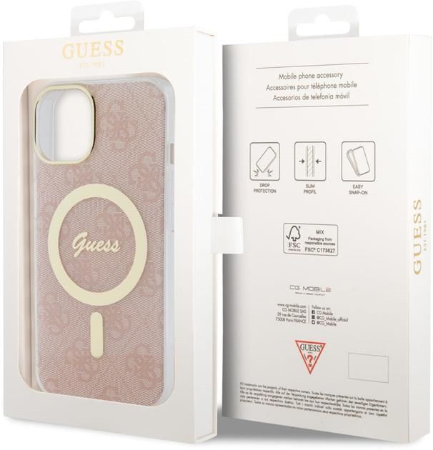 Панель Guess 4G MagSafe для Apple iPhone 14 Рожевий (3666339127220) - зображення 2