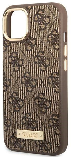 Etui plecki Guess 4G Logo Plate MagSafe do Apple iPhone 14 Plus Brown (3666339069919) - obraz 3