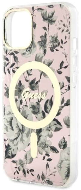 Панель Guess Flower MagSafe для Apple iPhone 14 Рожевий (3666339115555) - зображення 1