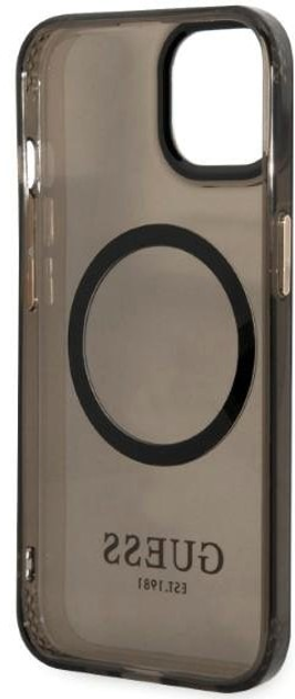 Etui plecki Guess Gold Outline Translucent MagSafe do Apple iPhone 14 Black (3666339069582) - obraz 2