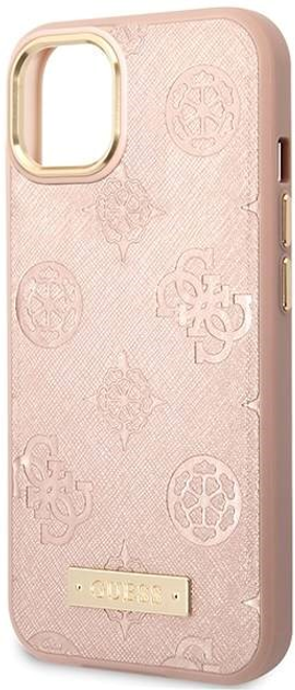 Панель Guess Peony Logo Plate MagSafe для Apple iPhone 14 Рожевий (3666339070069) - зображення 3