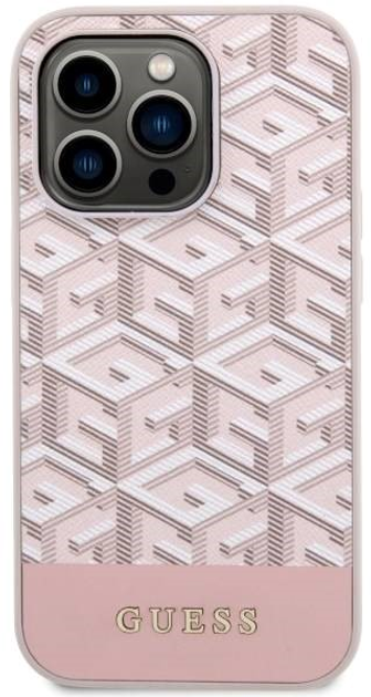 Панель Guess G Cube Stripes MagSafe для Apple iPhone 14 Pro Max Рожевий (3666339112530) - зображення 2