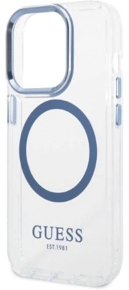 Панель Guess Metal Outline Magsafe для Apple iPhone 14 Pro Max Синій (3666339069810) - зображення 3