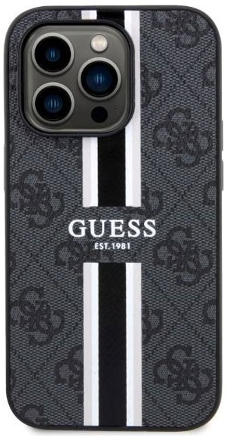 Панель Guess 4G Printed Stripes MagSafe для Apple iPhone 14 Pro Max Чорний (3666339119706) - зображення 2