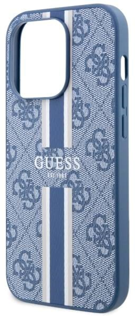 Панель Guess 4G Printed Stripes MagSafe для Apple iPhone 14 Pro Max Синій (3666339120009) - зображення 3