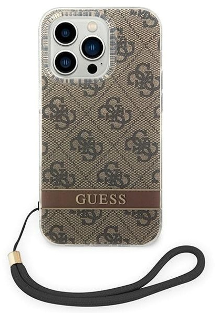 Etui plecki Guess 4G Print Strap do Apple iPhone 14 Pro Max Brown (3666339093860) - obraz 2