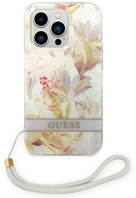 Панель Guess Flower Strap для Apple iPhone 14 Pro Фіолетовий (3666339093938) - зображення 2