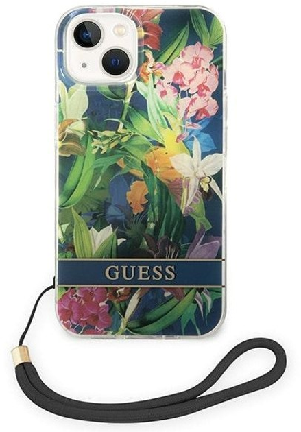 Etui plecki Guess Flower Strap do Apple iPhone 14 Blue (3666339093952) - obraz 2