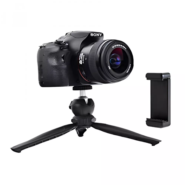 Трипод настільний для смартфона Jmary MT-20 Штатив міні для камери та фотоапарата Чорний - зображення 5