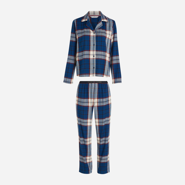 Піжама (сорочка + штани) жіноча Tommy Hilfiger UW0UW03961 S Синя (8720645402367) - зображення 4