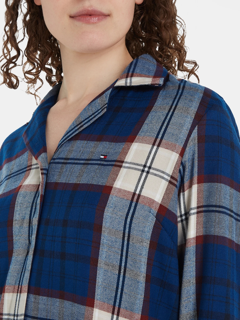 Piżama damska z długimi spodniami i długim rękawem flanelowa Tommy Hilfiger UW0UW03961 L Granatowa (8720645402886) - obraz 3