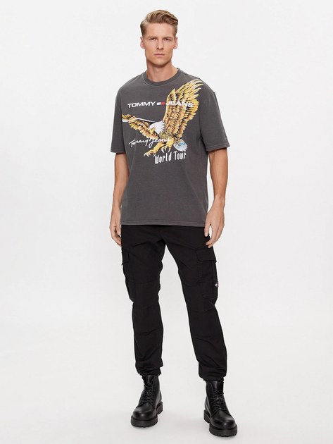 Koszulka męska bawełniana Tommy Jeans DM0DM17737 2XL Grafitowa (8720644976562) - obraz 3