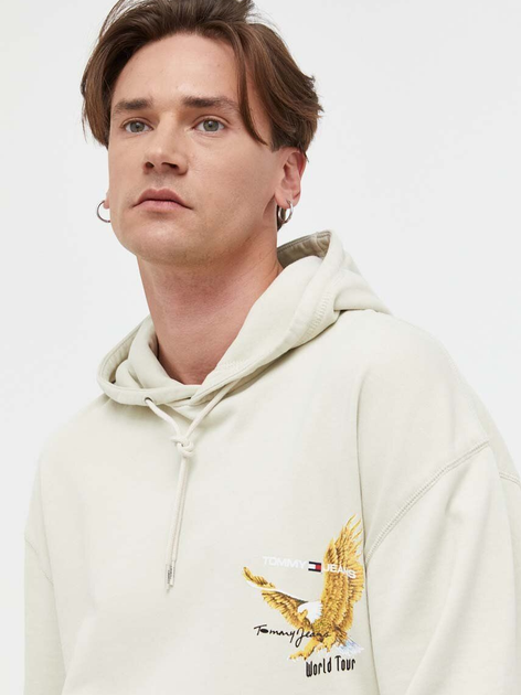 Худі чоловіче Tommy Jeans DM0DM17812 S Світло-бежеве (8720645038795) - зображення 4
