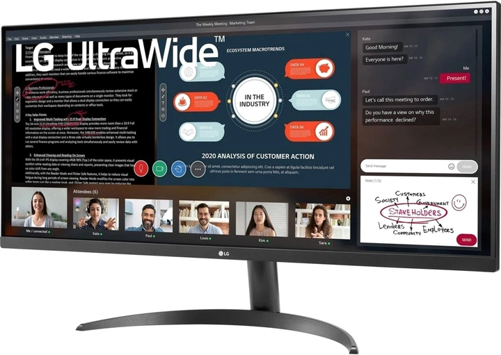 Монітор 34" LG UltraWide 34WP500-B - зображення 4