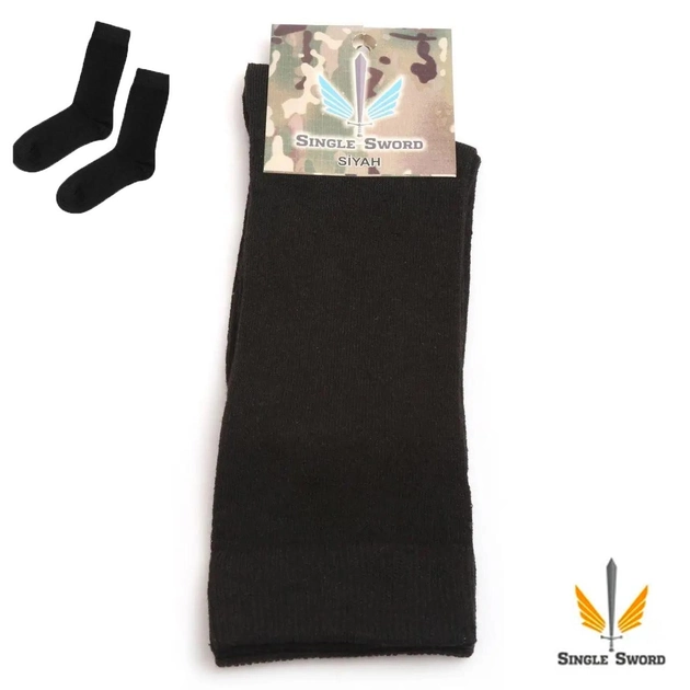 Шкарпетки з антибактеріальної тканини Singl Sword, бавовняні шкарпетки, Чорні Розмір 40-45 - зображення 2