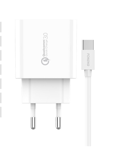 Зарядное устройство Foneng EU46 QC3.0 Charger (Fast 3A) + кабель Type C - Фото 1 Зарядное устройство Foneng EU46 QC3.0 Charger (Fast 3A) + кабель Type C - изображение 1